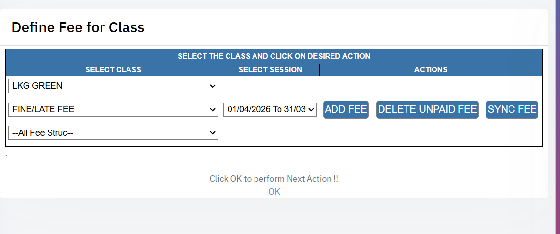 Sync Fee Interface